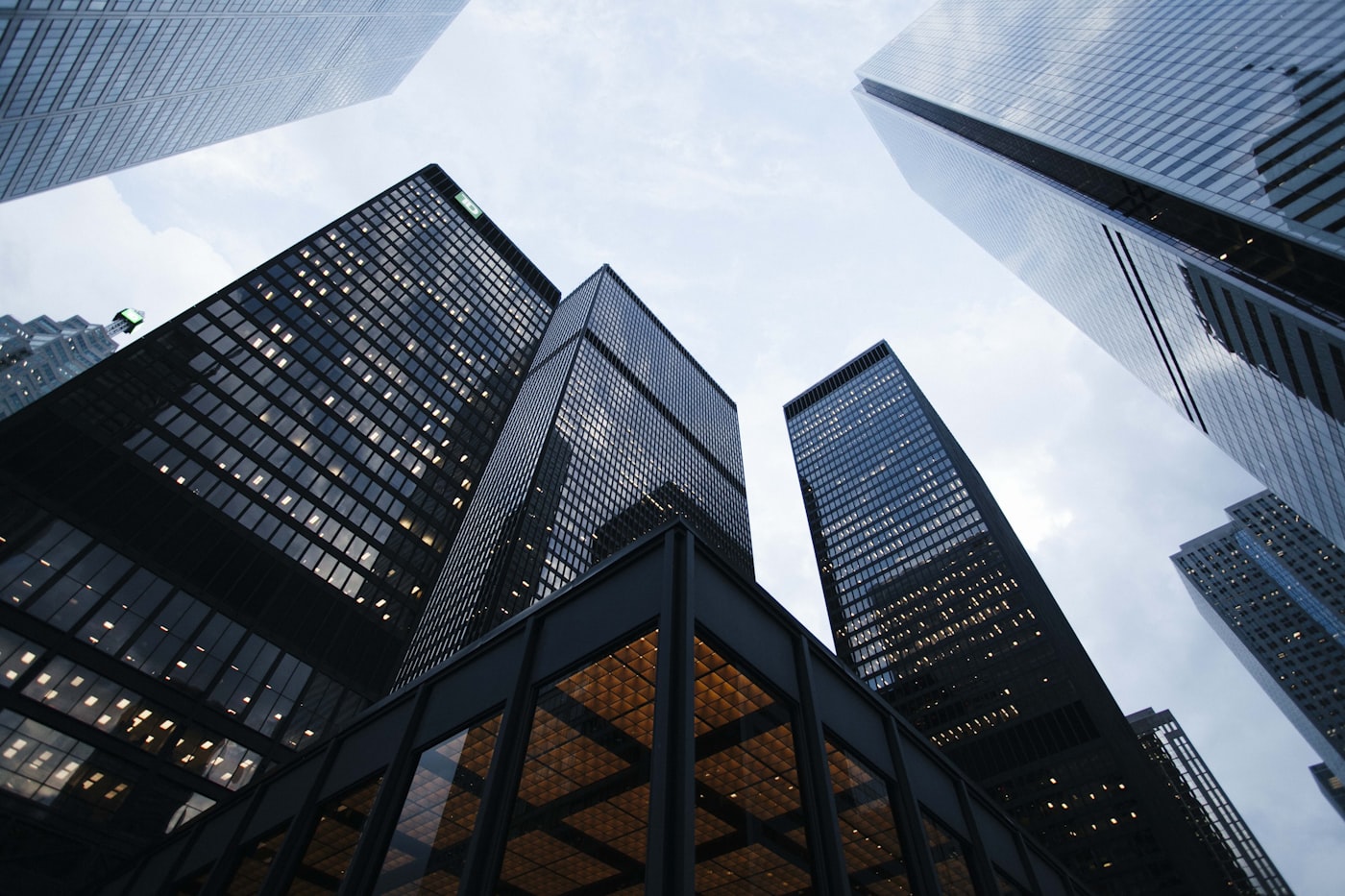 Financial district skyscrapers — the institutions Sphere infrastructure serves